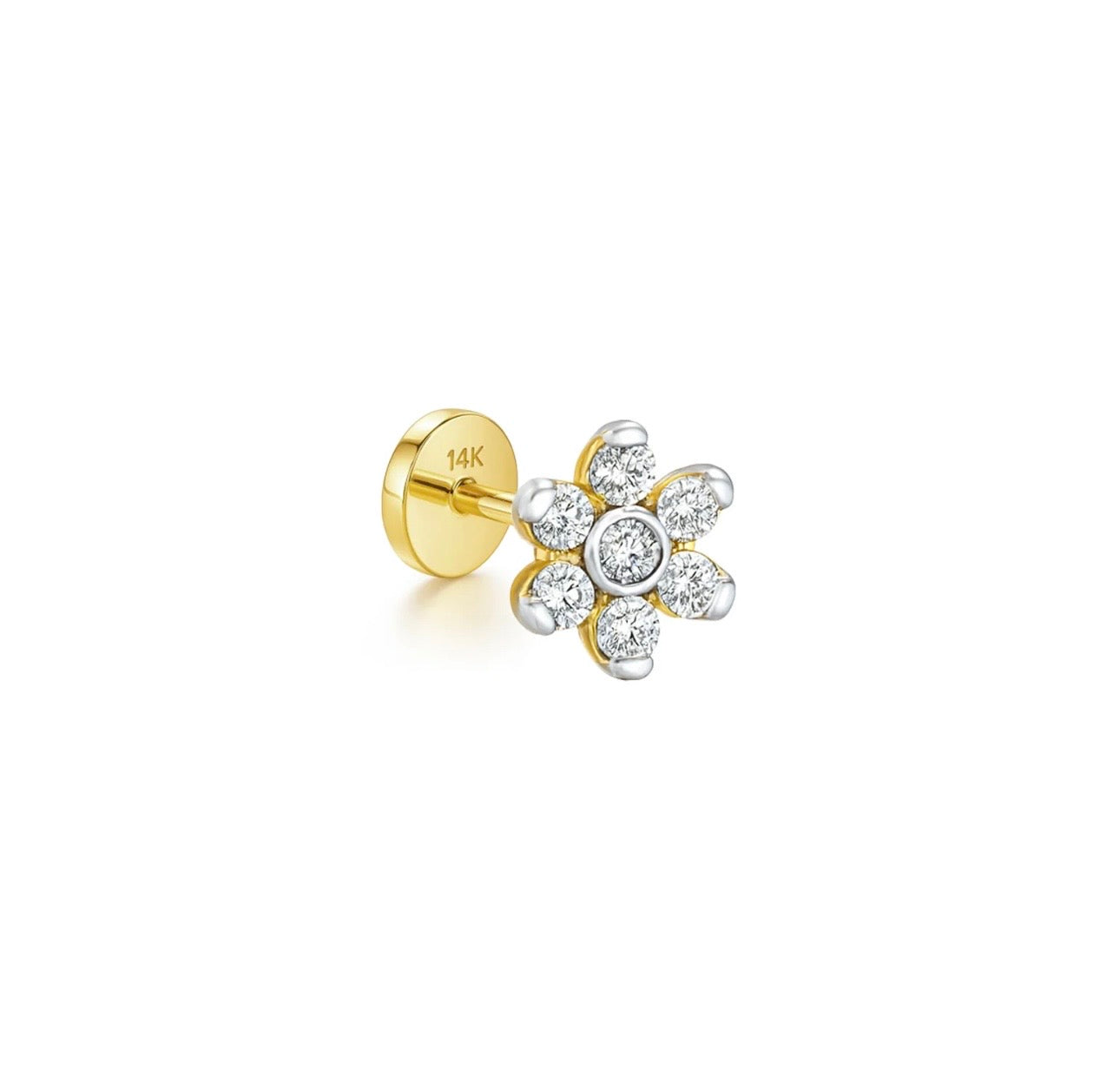 Little Flower Stud Earring 14k