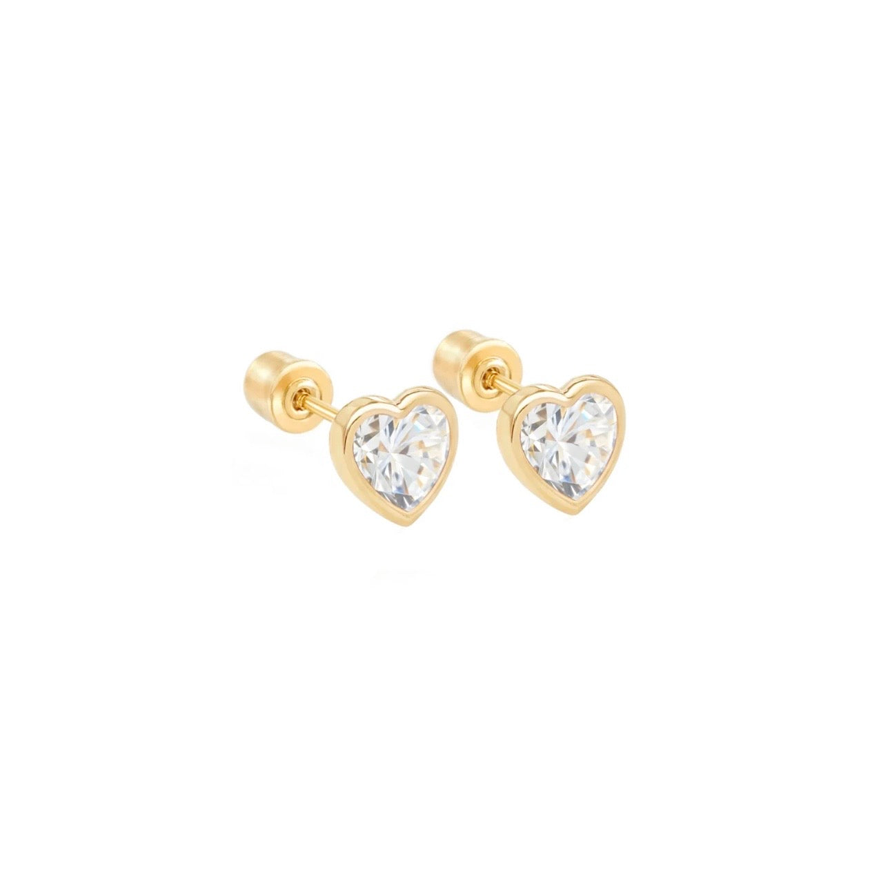 Little Heart Stud Earrings 14k