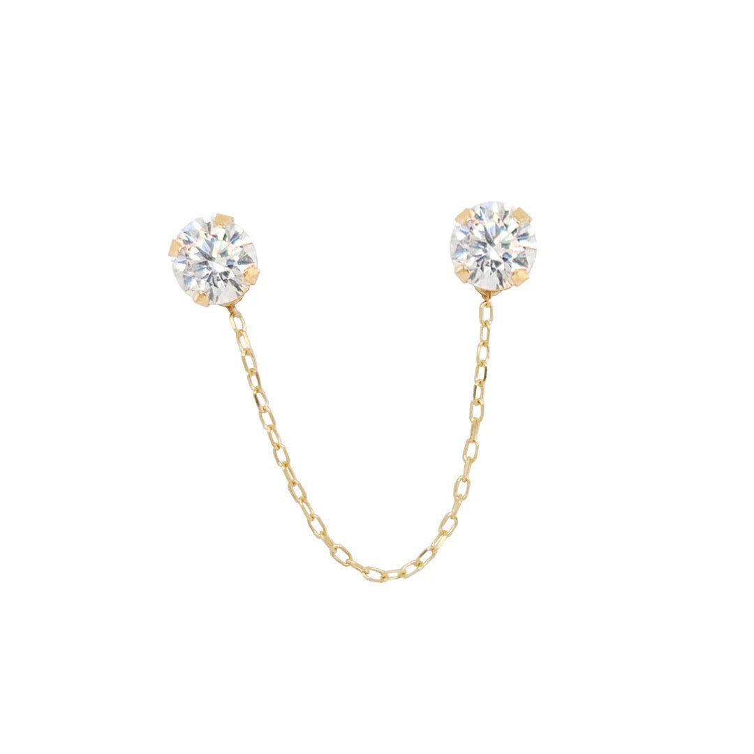 Morning star Chain Earring 14k