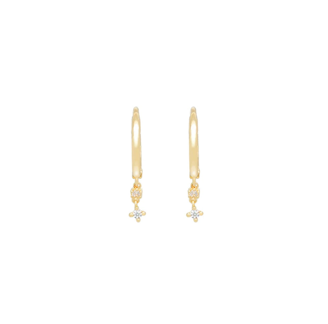 Áurea Clover Hoop Earrings 14k