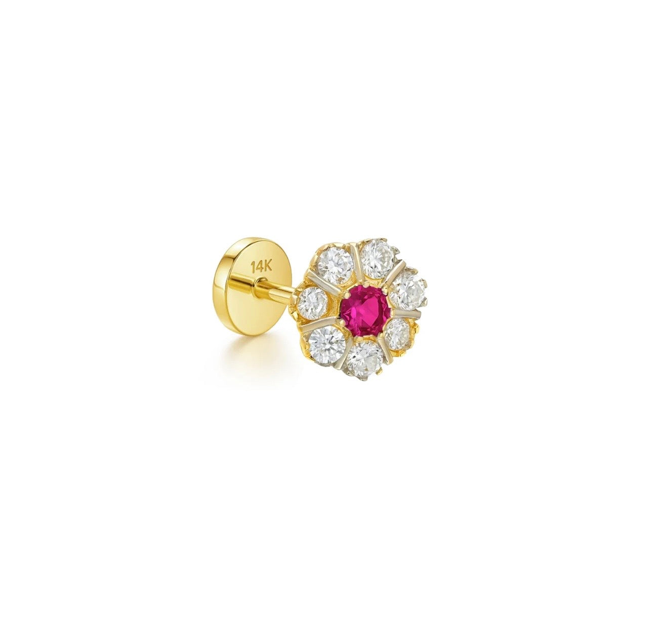 Little Flower Stud Earring 14k