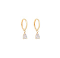 Pyramid Hoop Earrings 14k