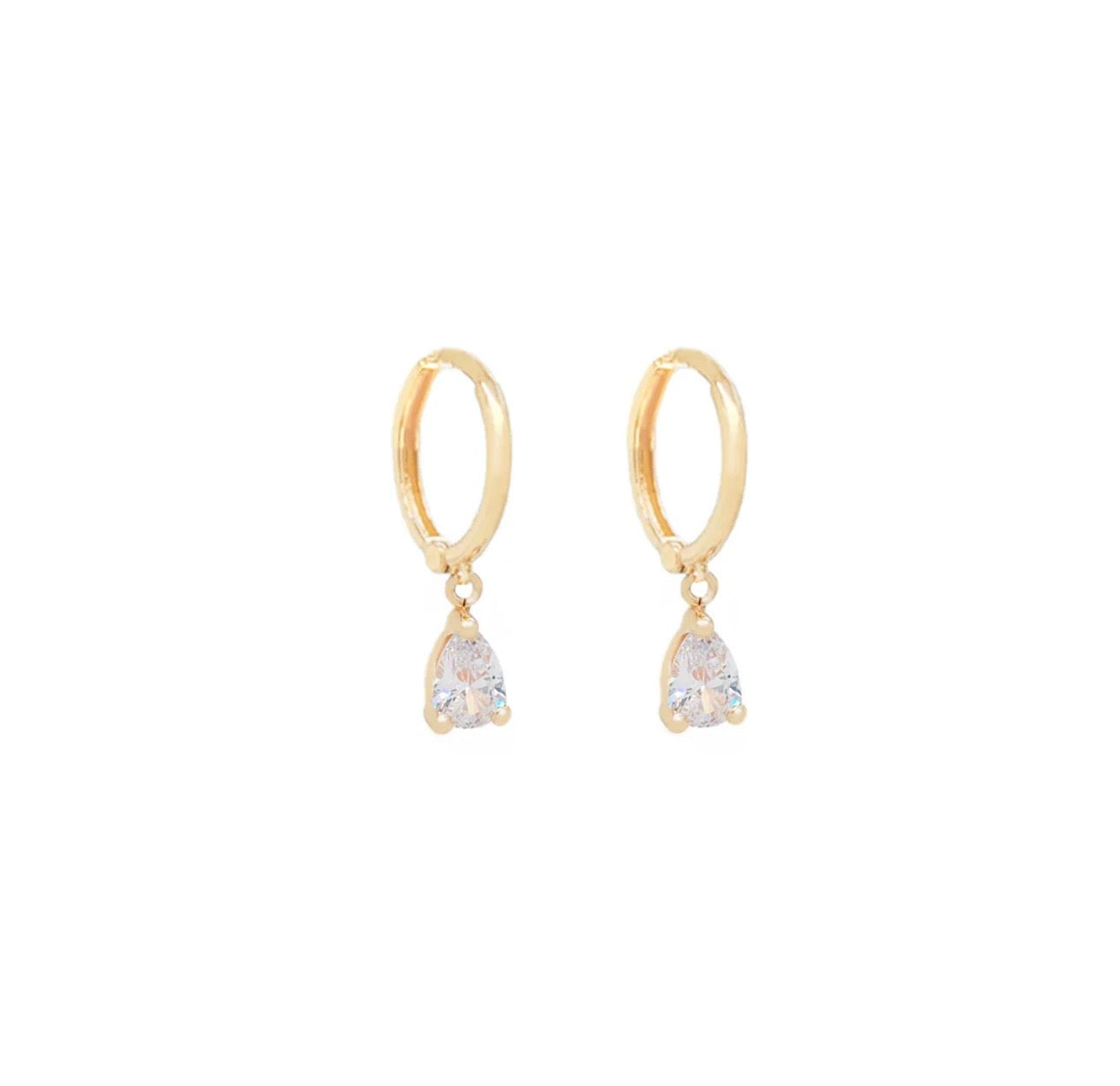 Pyramid Hoop Earrings 14k