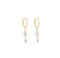 Double Pyramid Hoop Earrings 14k