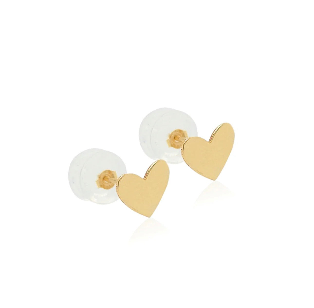 Gold Heart Stud Earrings 14k