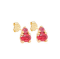 Red Bear Stud Earrings 14k