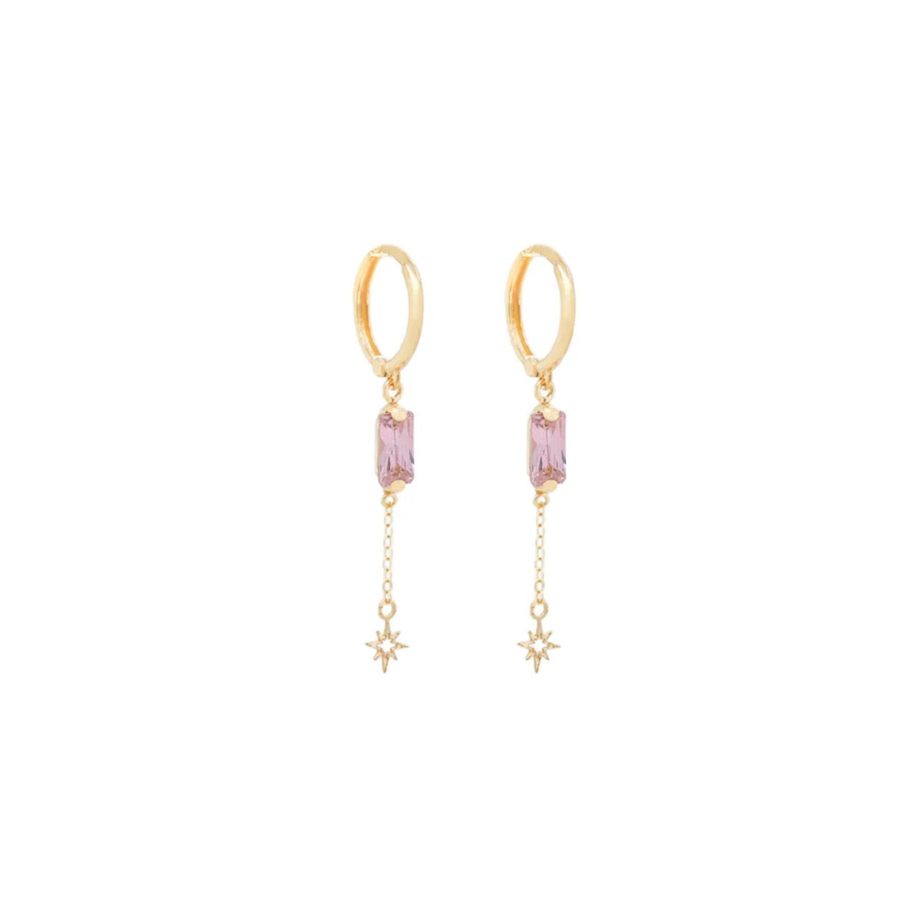 Lilac Universe Hoop Earrings 14k