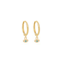 Little Evil Eye hoop earrings 14k