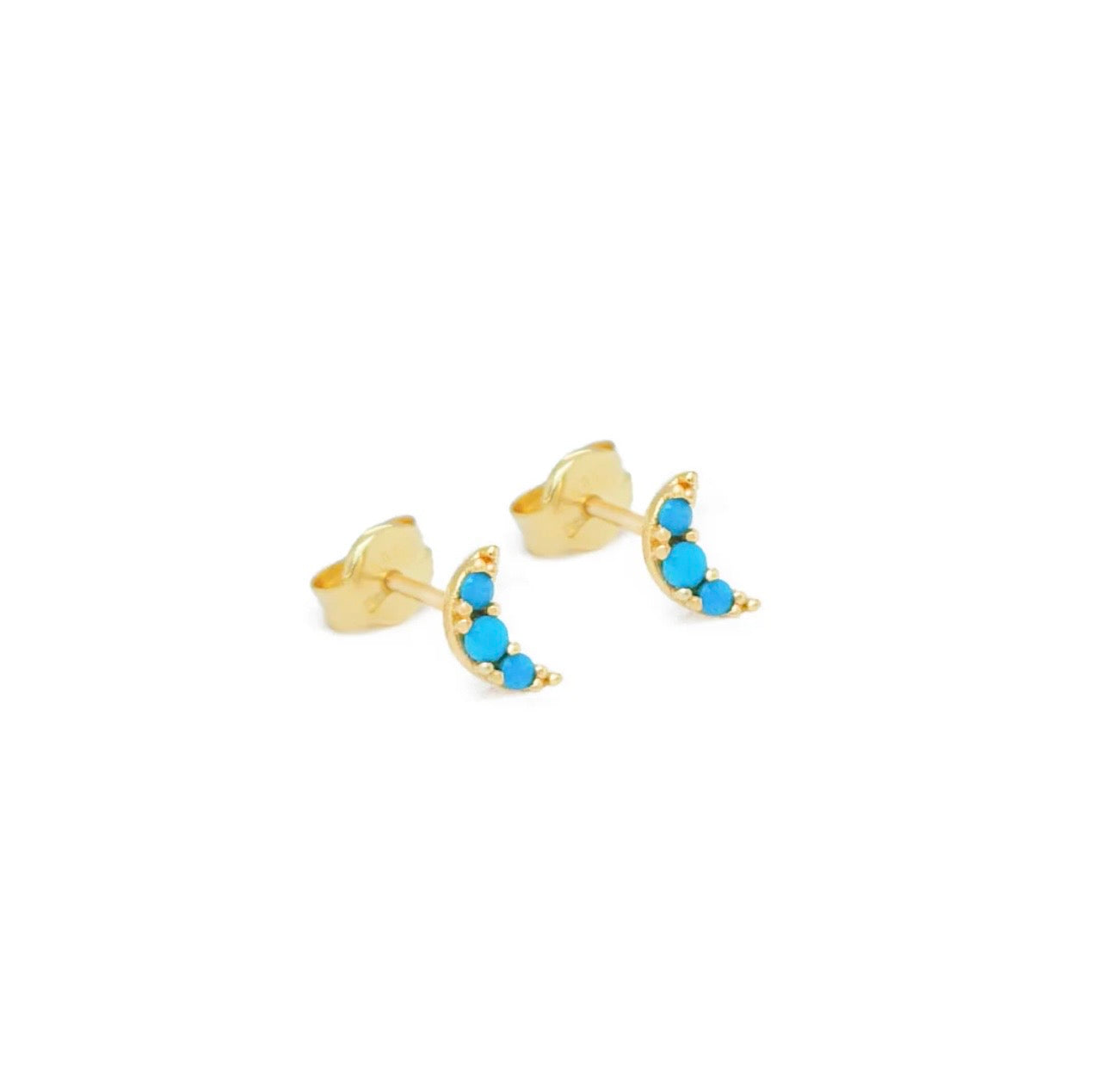 Secret Moon Stud Earrings 14k