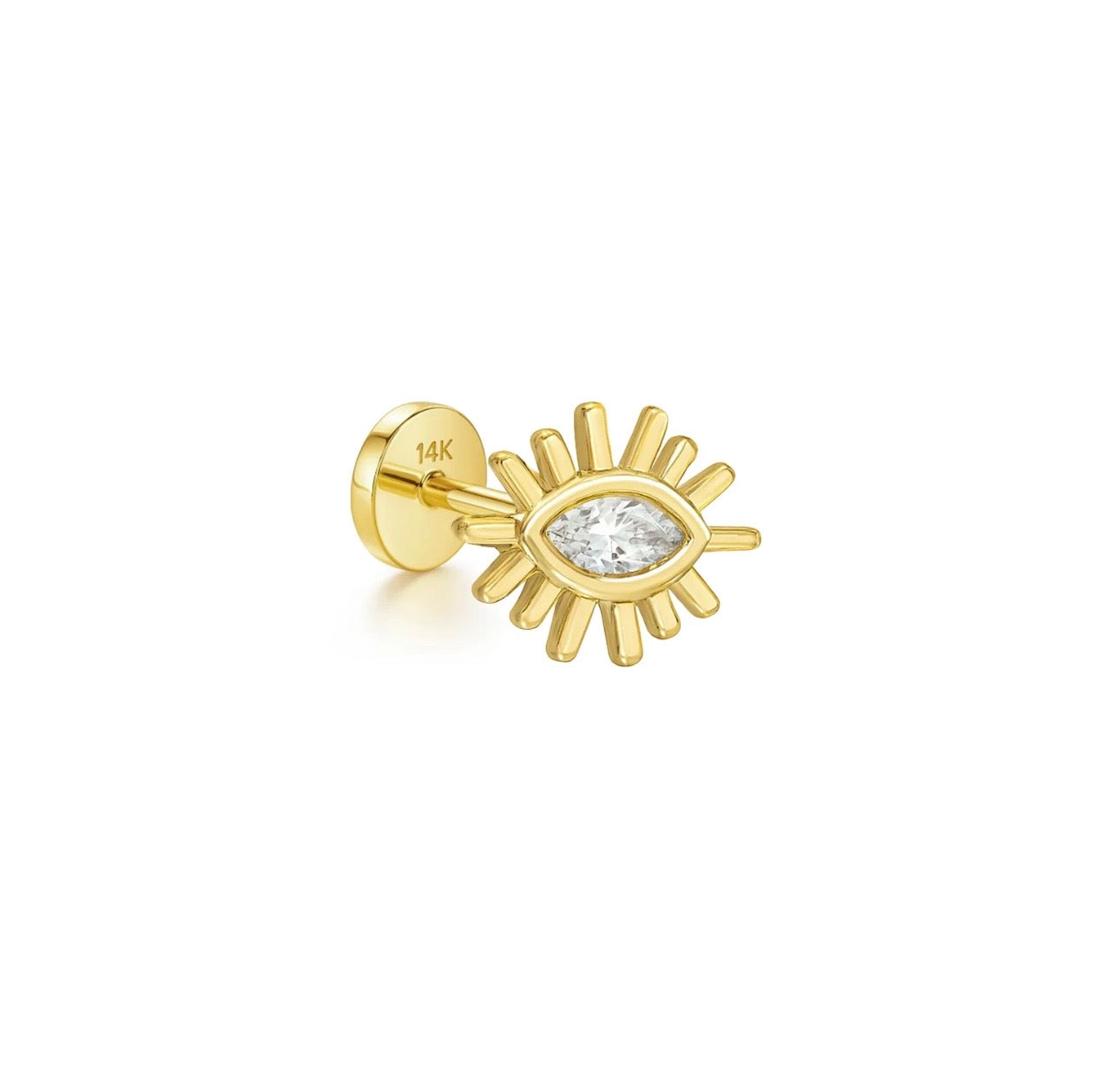 Evil Eye Stud Earring 14k