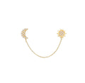 Moon & Sun Chain Earring 14k