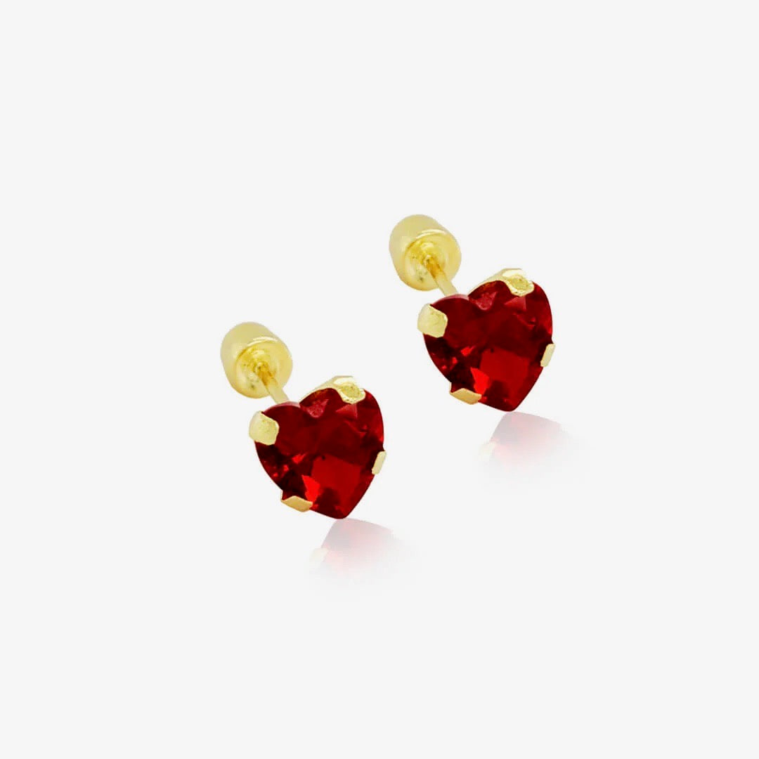Secret Heart Stud Earrings 14k