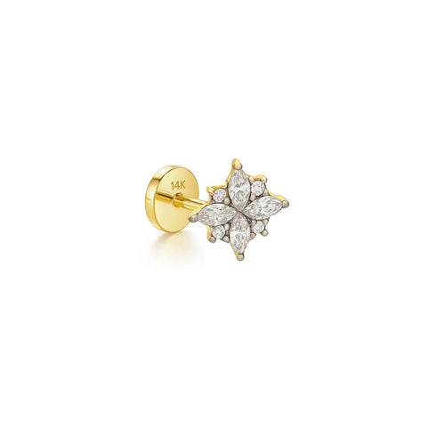 Áurea Clover Stud Earring 14k