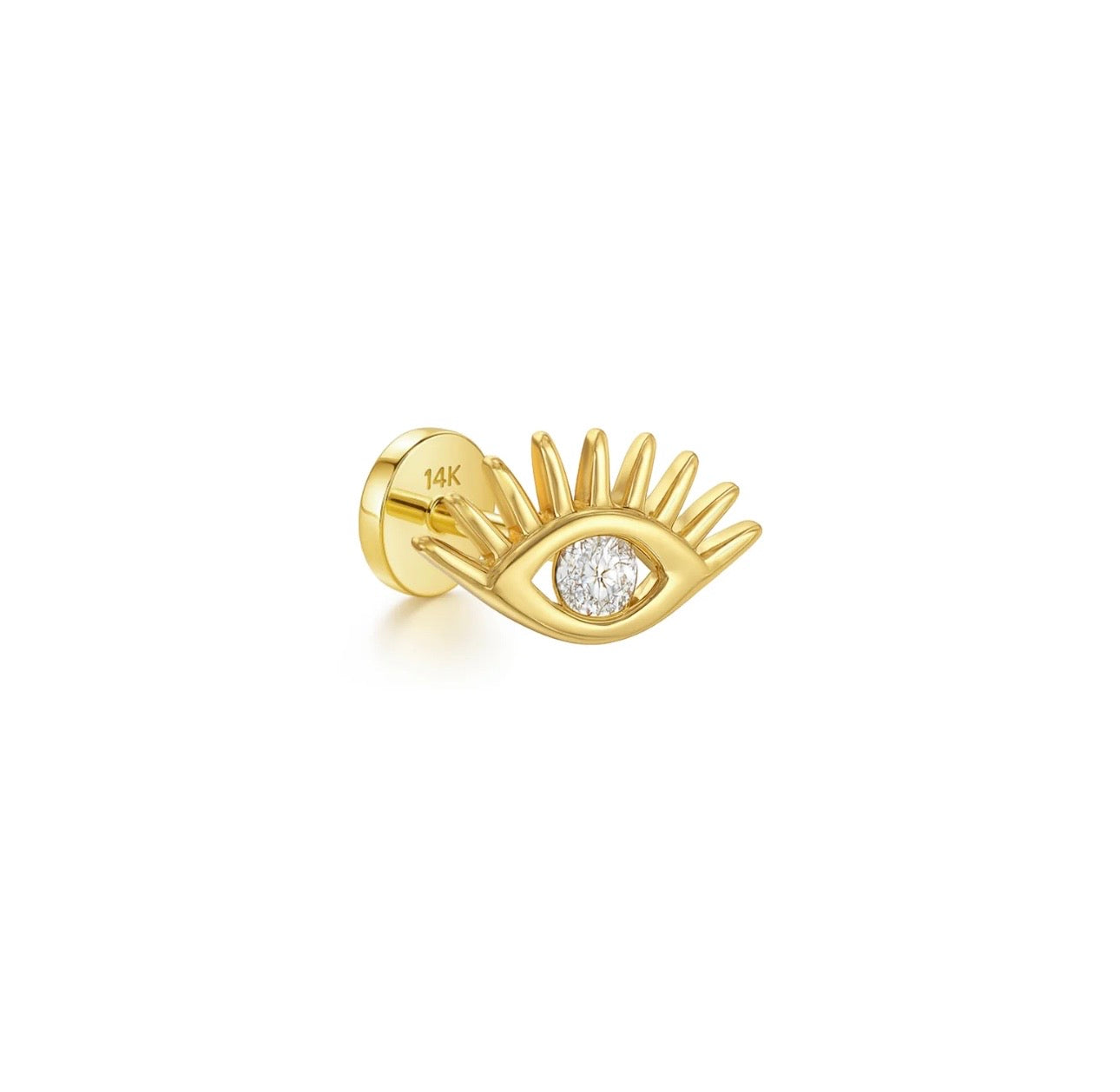 Evil Eye Stud Earring 14k