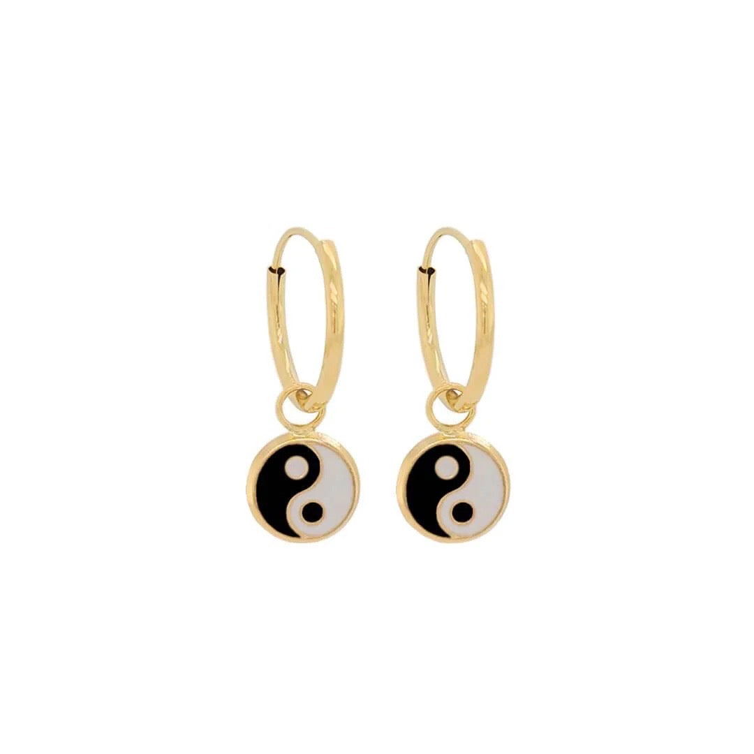 Yin&Yang Hoop Earrings 14k