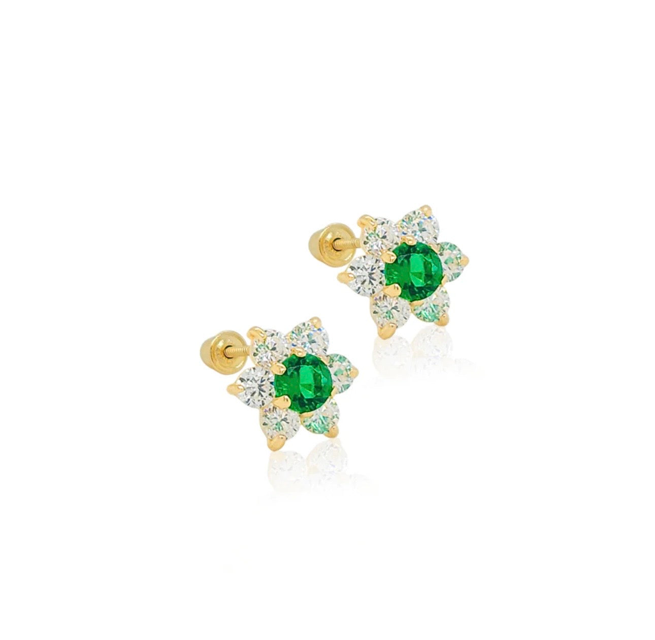 Secret Flower Stud Earrings 14k