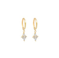 White Diamond Hoop Earrings 14k