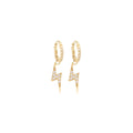 Lightning Hoop Earrings 14k
