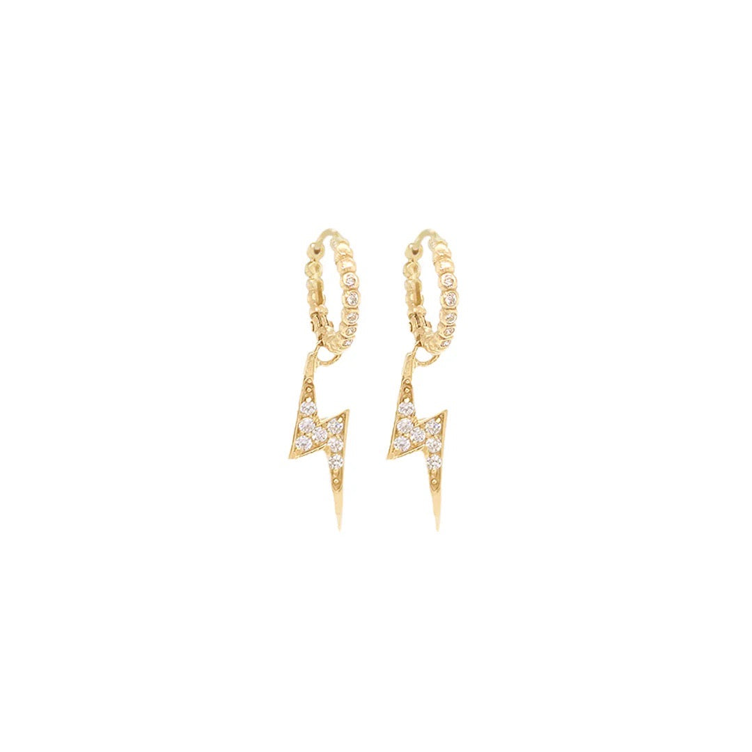 Lightning Hoop Earrings 14k