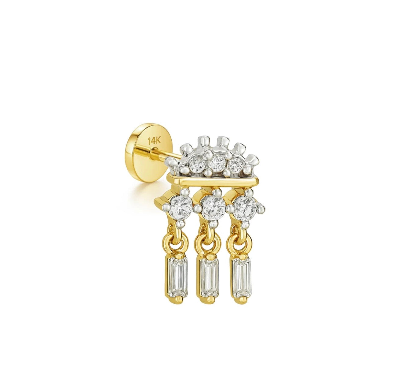 Atenea Chain Stud Earring 14k