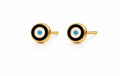 Round Evil Eye Stud Earrings 14k