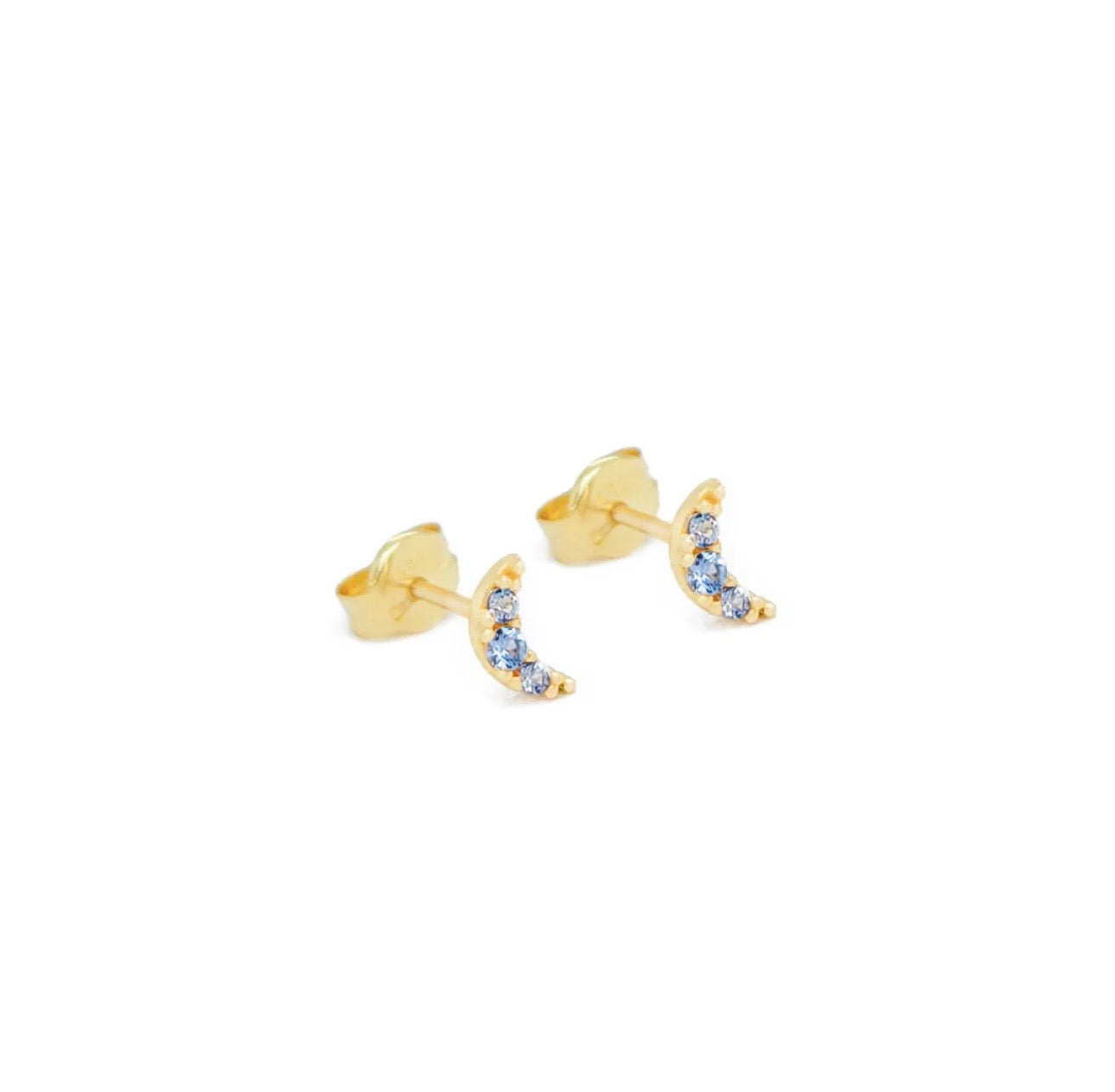 Secret Moon Stud Earrings 14k