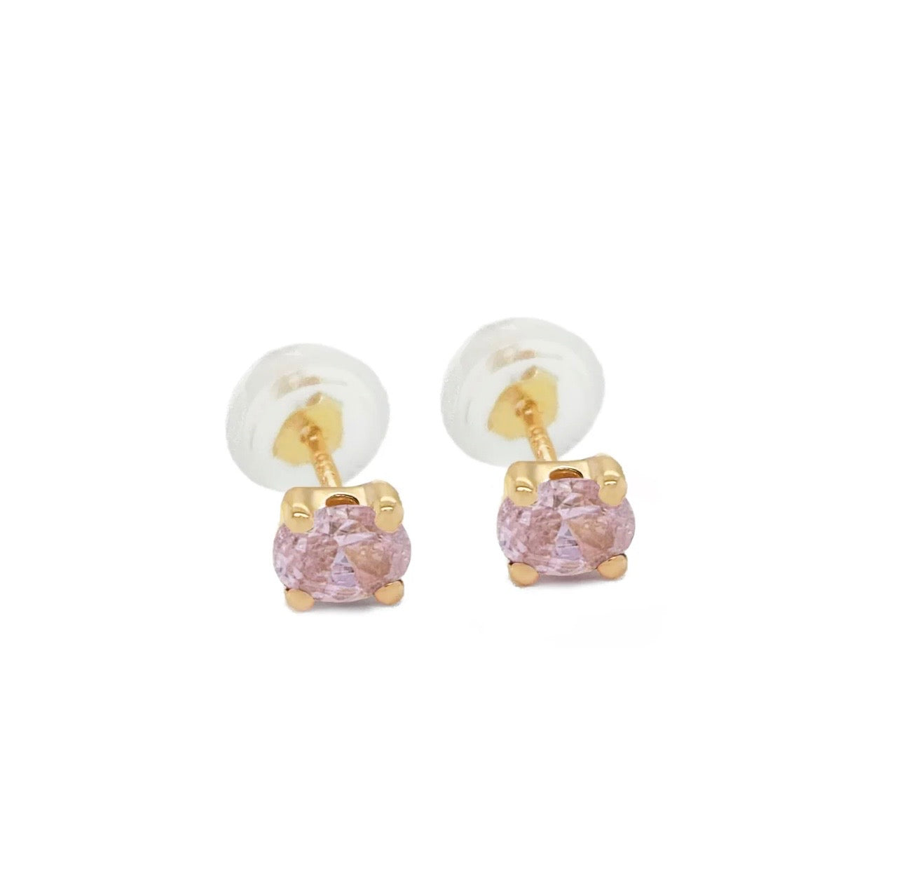 Lilac Stone Stud Earrings 14k