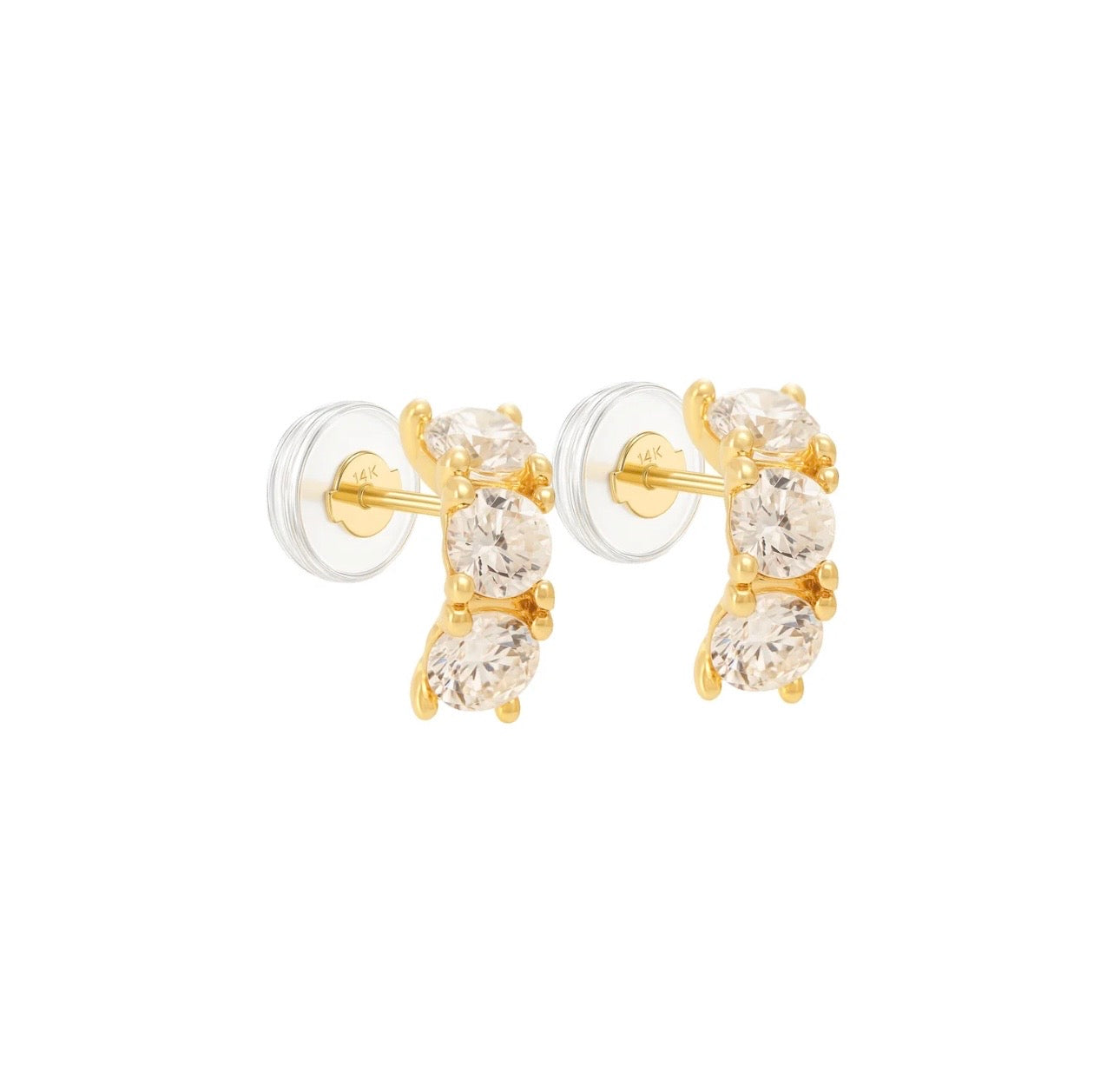 Column Stud Earrings 14k