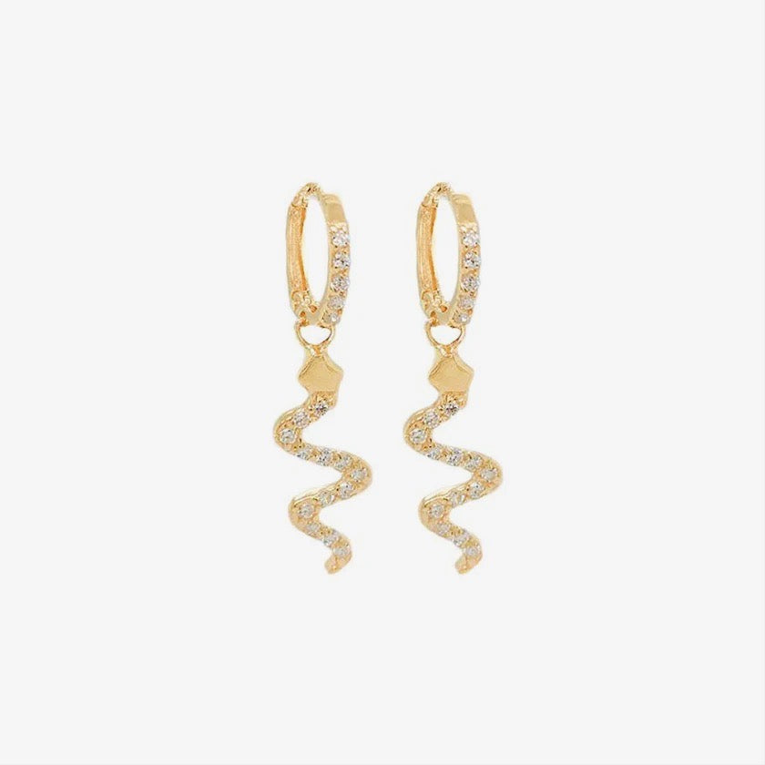 Áurea Snake Hoop Earrings 14k