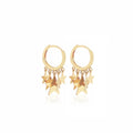 Garland Star Hoop Earrings 14k