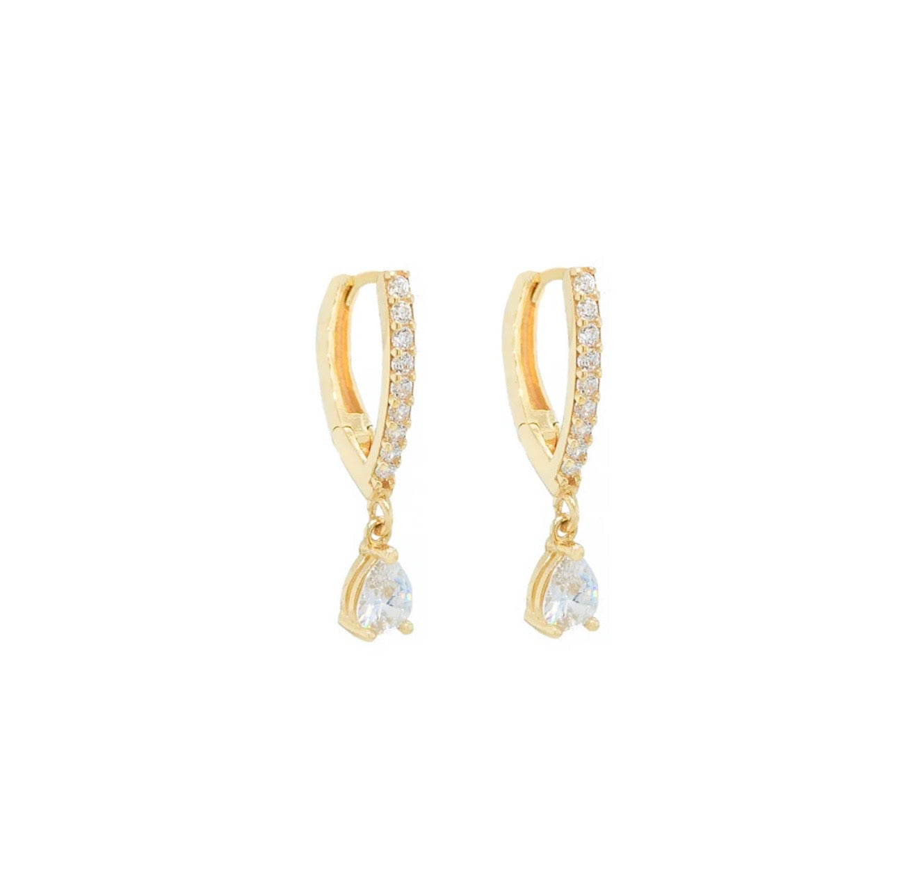 Pyramid Hoop Earrings 14k