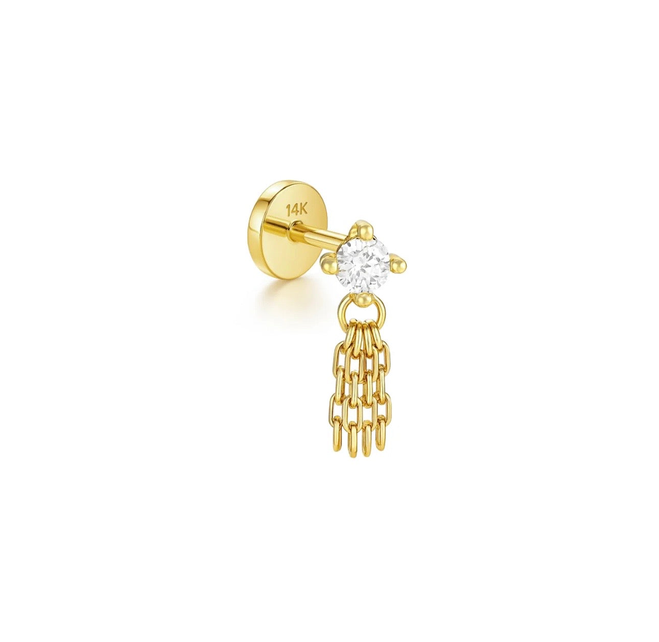 Little Chain Stud Earring 14k