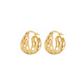 Sand Hoop Earrings 14k