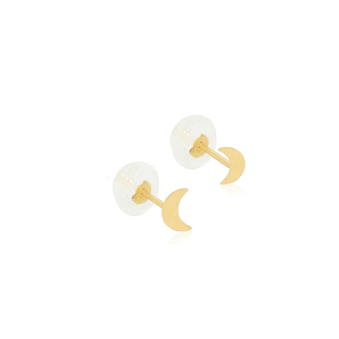 Secret Moon Stud Earrings 14k