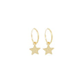 Secret Star Hoop Earrings 14k