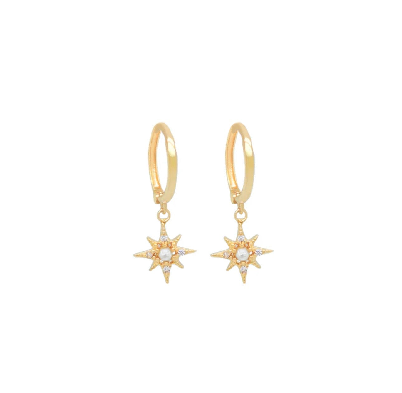 Little Sun Hoop Earrings 14k