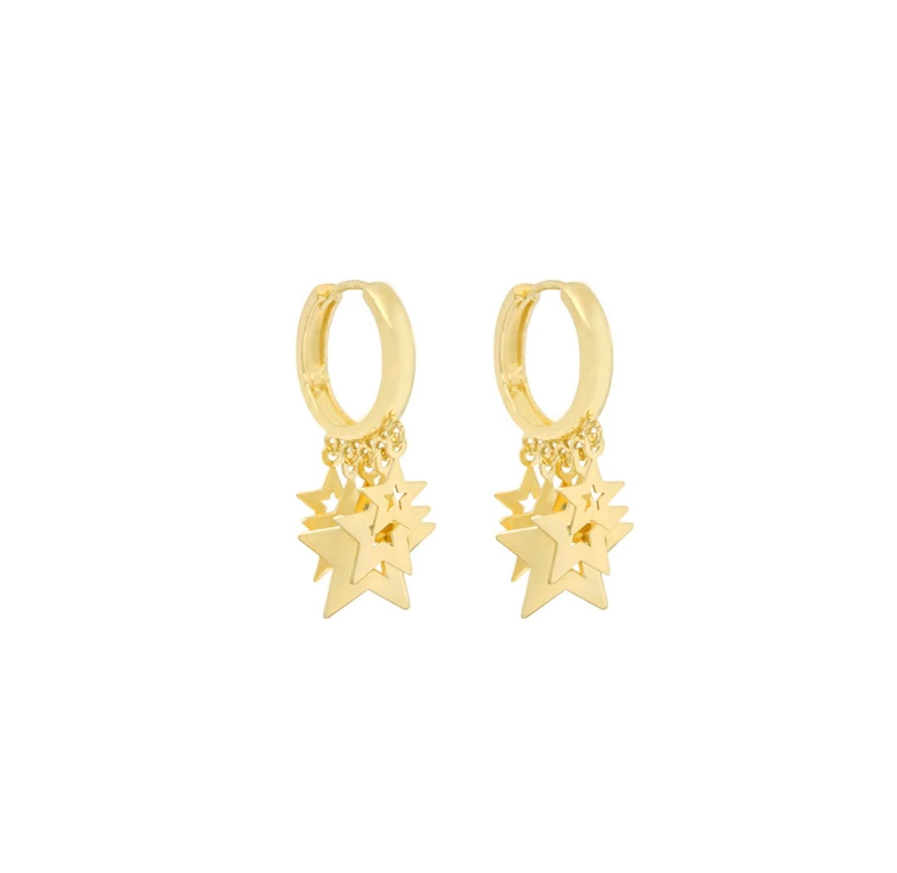 Garland Star Hoop Earrings 14k