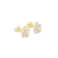 Secret Flower Stud Earrings 14k