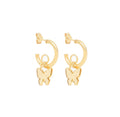 Butterfly Hoop Earrings 14k