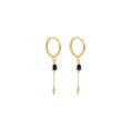 Mila Stone Hoop Earrings 14k