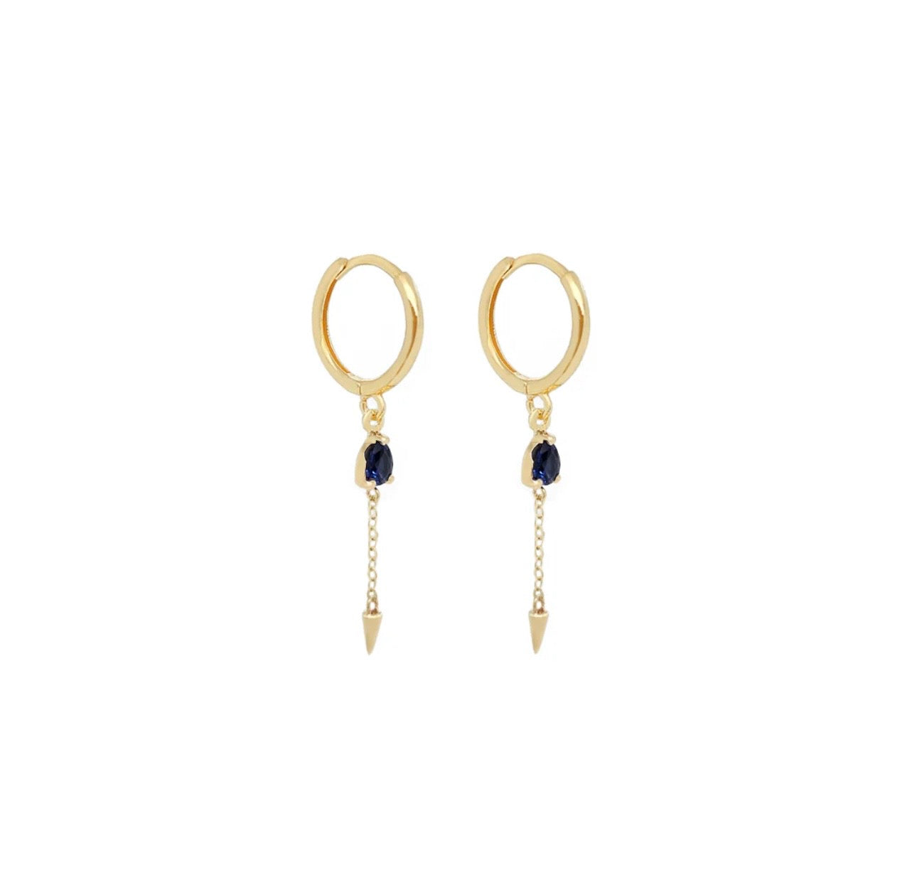 Mila Stone Hoop Earrings 14k