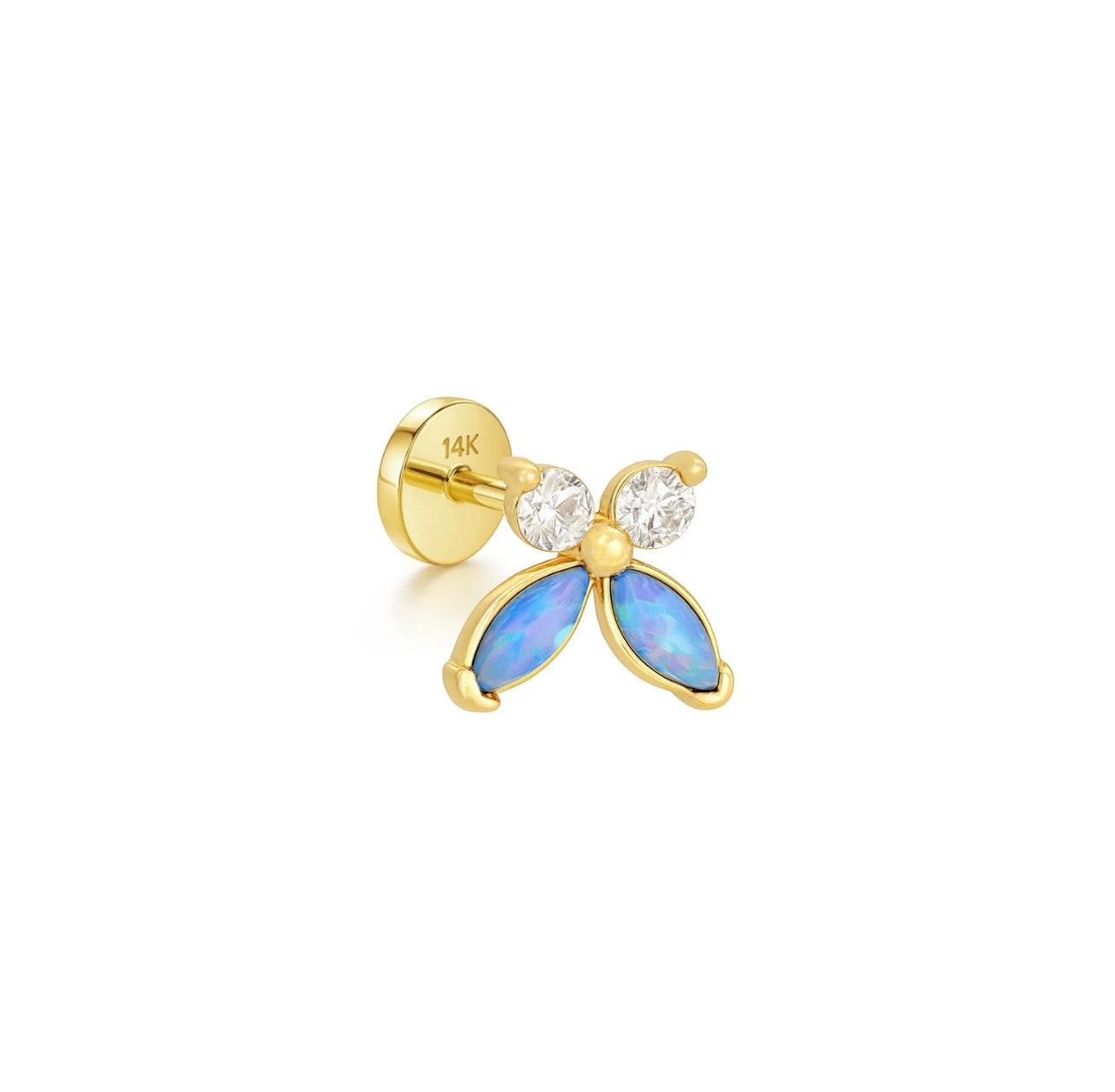 Butterfly Stud Earring 14k