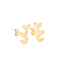 Triplete Heart Stud Earrings 14k