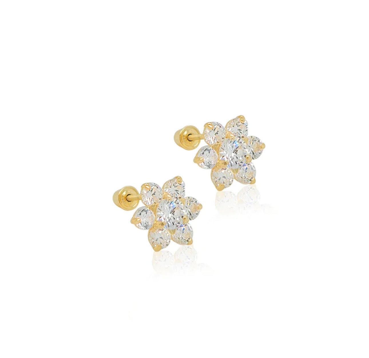 Secret Flower Stud Earrings 14k