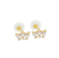 Crown Secret Stud Earrings 14k