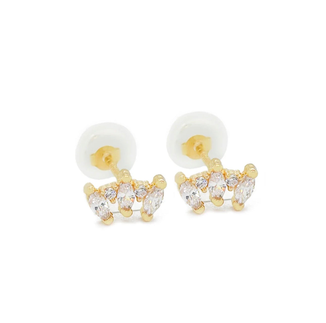 Crown Secret Stud Earrings 14k