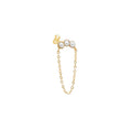 Triple Pearl Chain Earring 14k