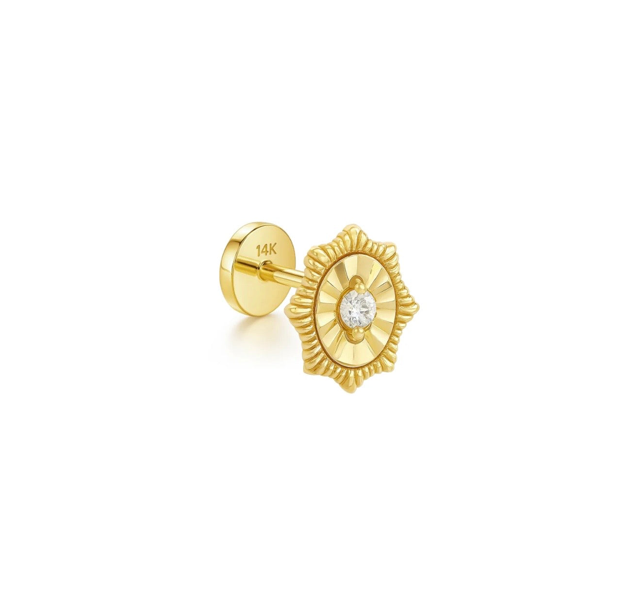 Princess Stud Earring 14k