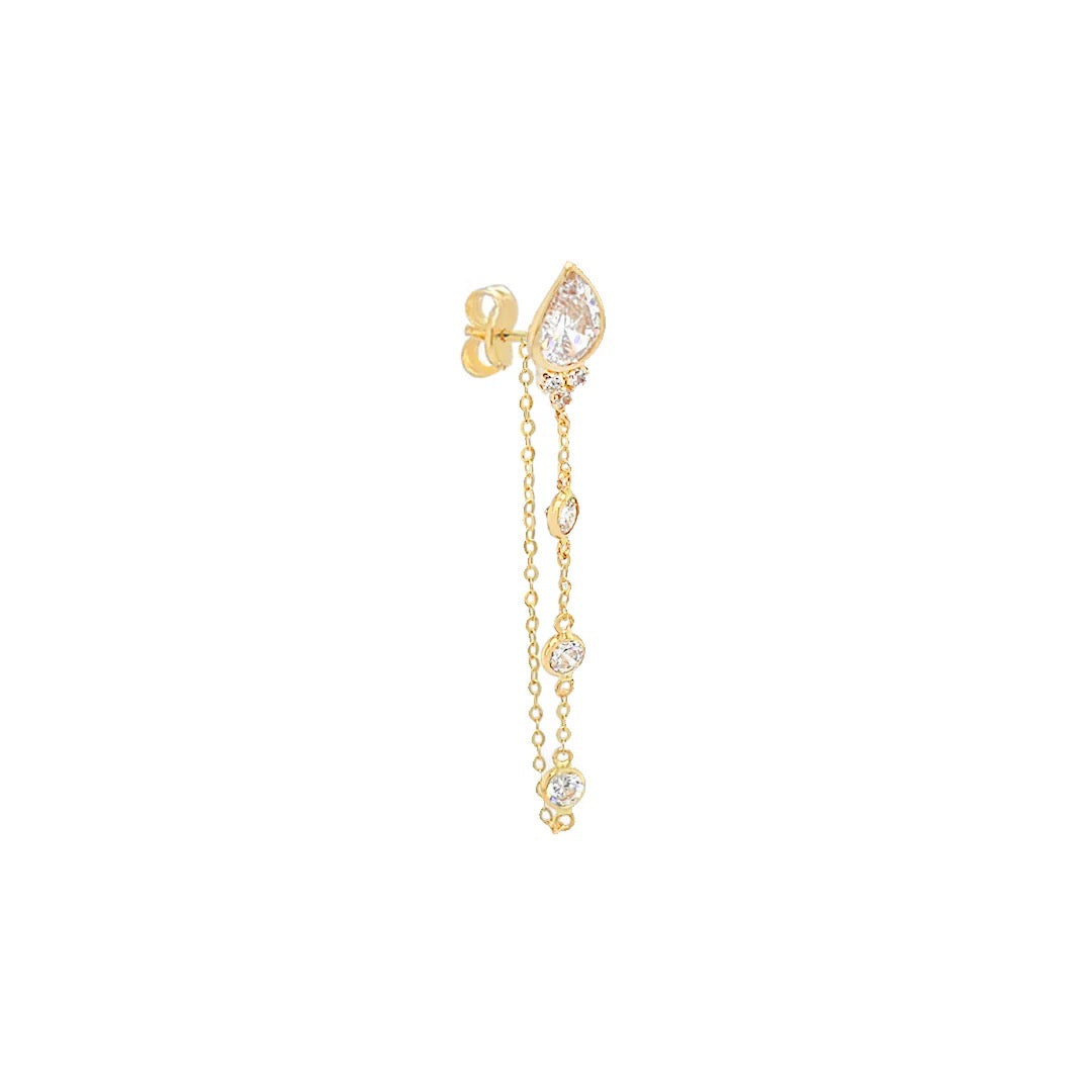 Minimal Chain Earring 14k