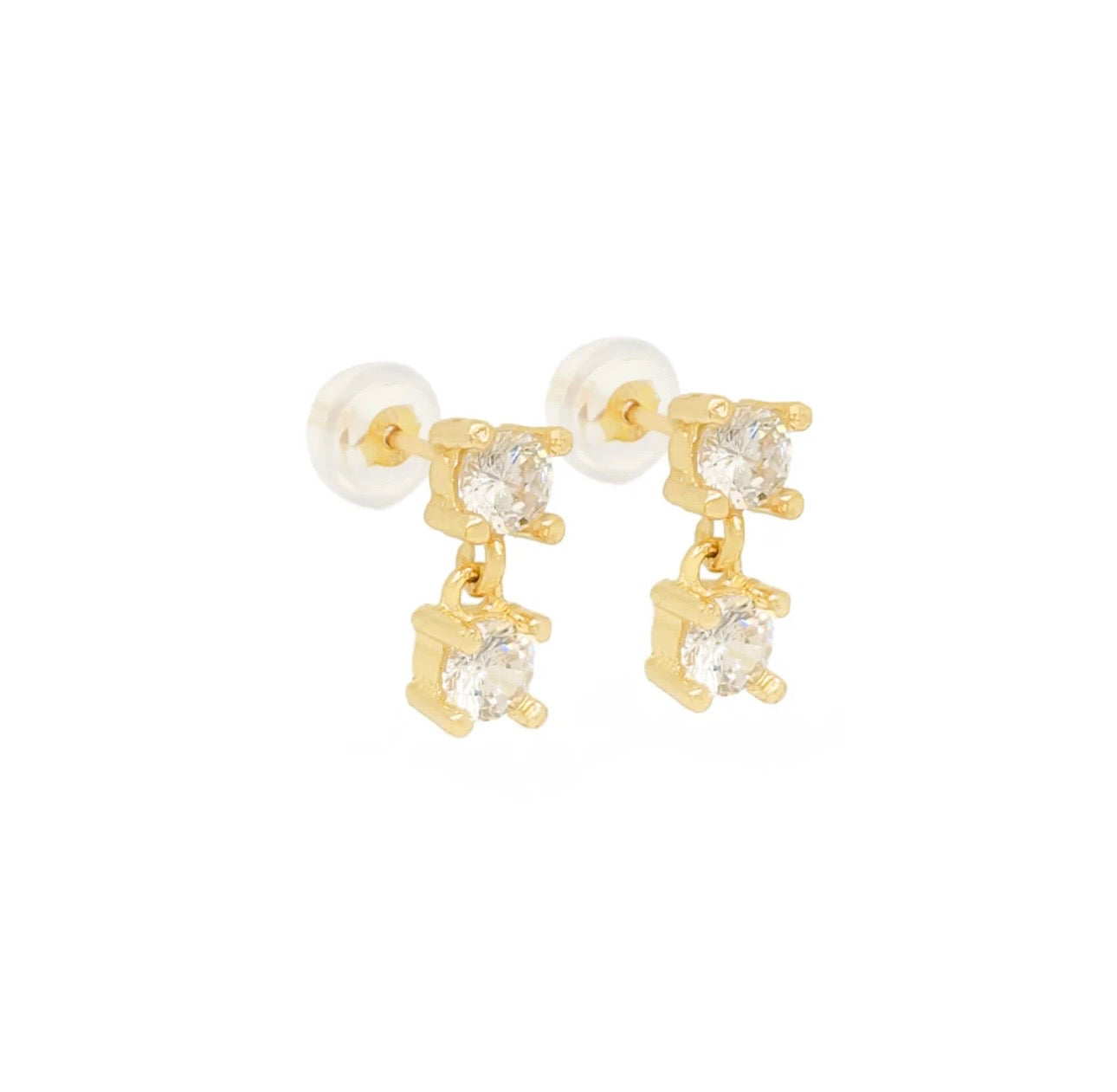 Twin Stud Earrings 14k